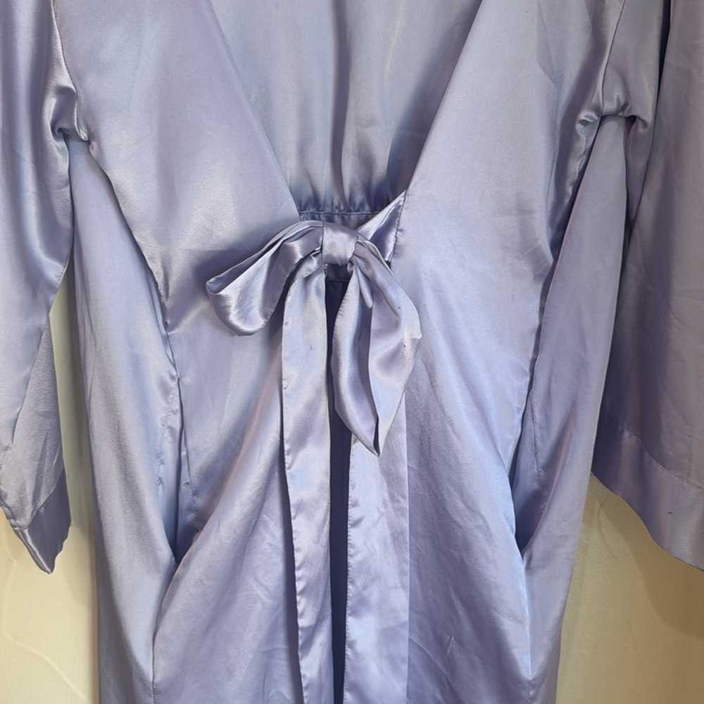 VICTORIA’S SECRET Vintage Lavender Short Kimono Robe w/ Built in Tie One Size - Picture 10 of 10